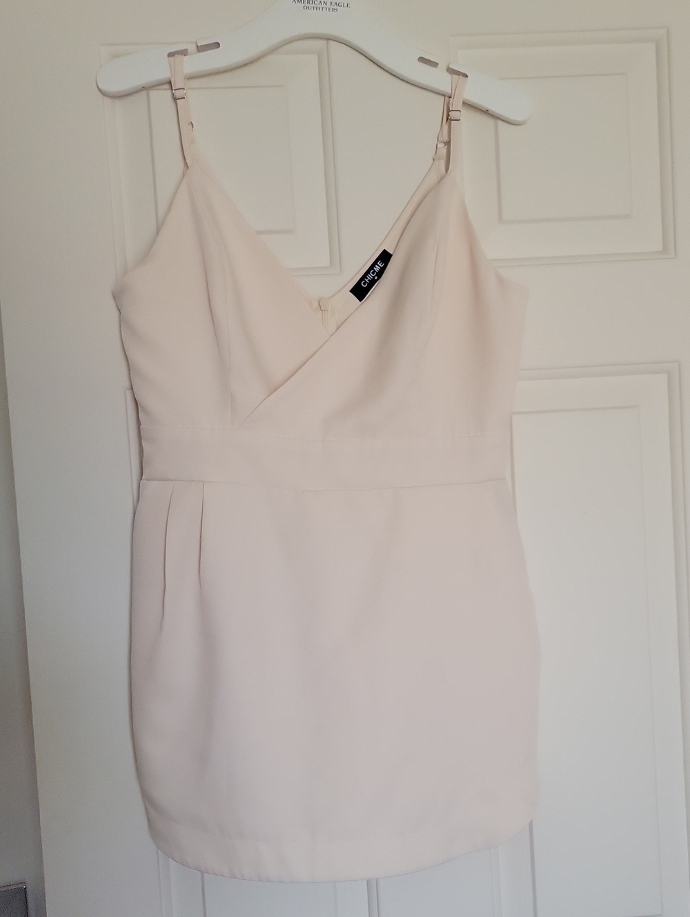 chic Cream Spaghetti-Strap V-Neck Romper